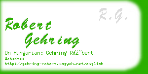 robert gehring business card